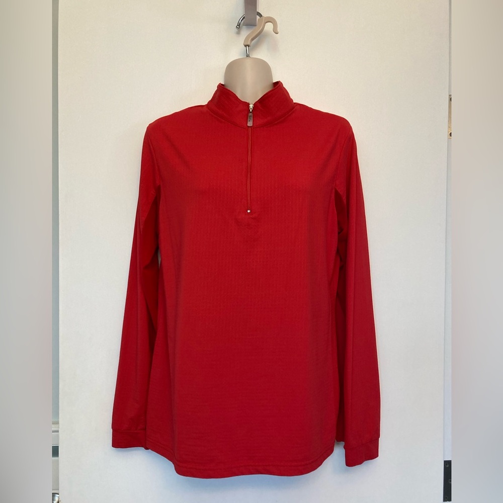 EIS Riding Sunshirt in Red. 1/4 zip. Mesh sleeves. NEW w/ tags